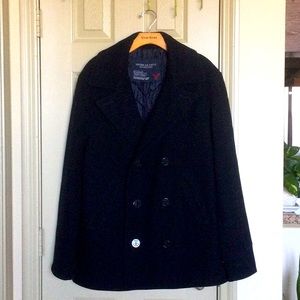 American Eagle Outfitters Navy Wool Coat